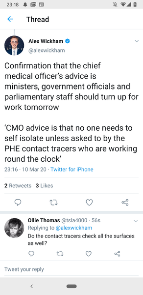 Health Minister has Coronavirus - will the Cabinet self isolate