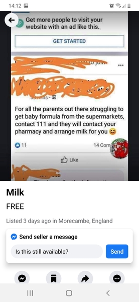 DO NOT CALL 111 for baby formula