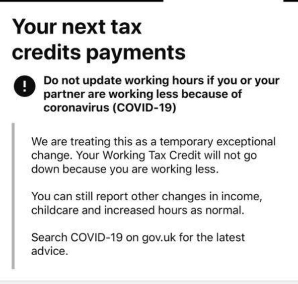 Furloughed and tax credits