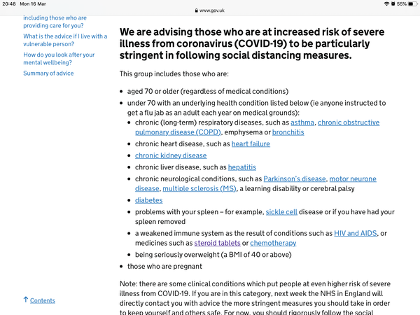 Adults who require a flu jab for any chronic illness to self-isolate for 12 weeks