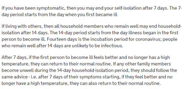 If you are currently self  isolating due to a cough