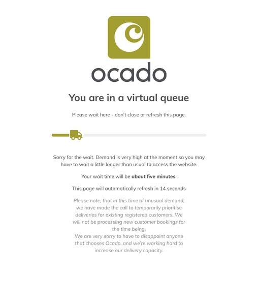 Entire online food delivery cancelled.