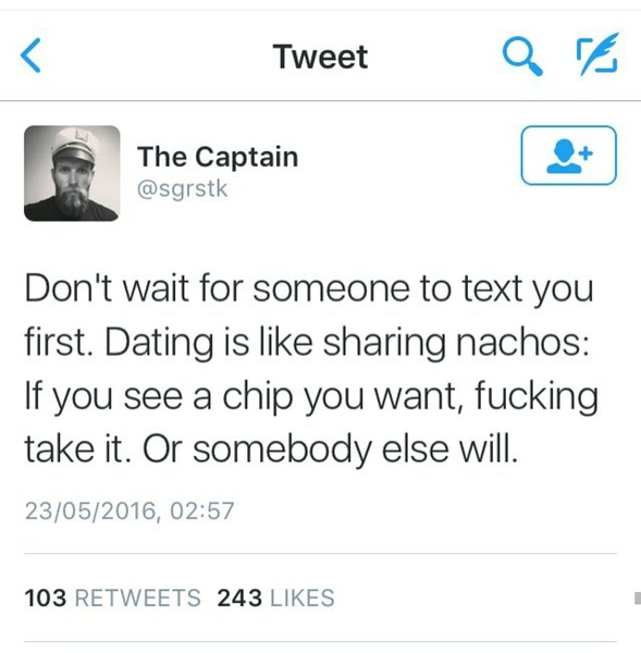 To have not had a text from him yet?