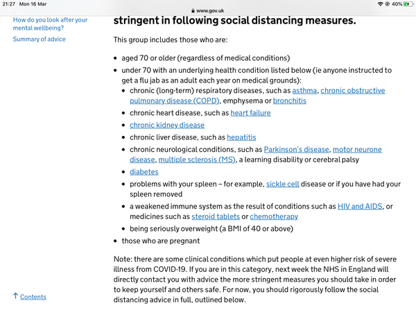 The NHS will contact you if you are in the 12 week isolation group
