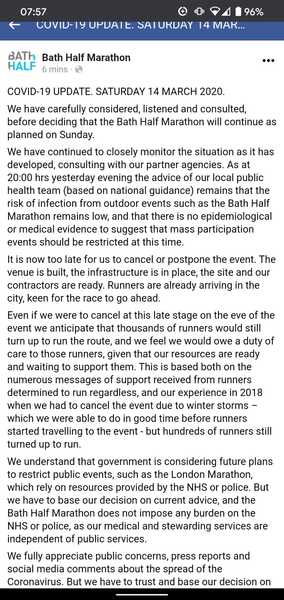 London marathon = will it go ahead?
