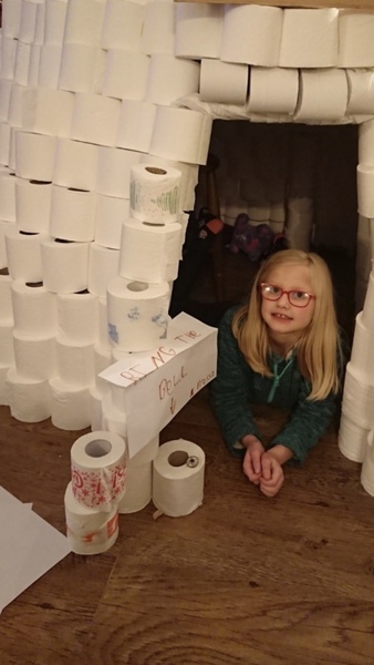Over 200 toilet rolls in my yoga lounge