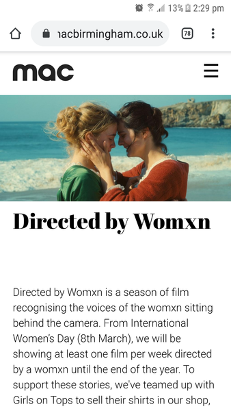 Birmimgham MAC and "Womxn"