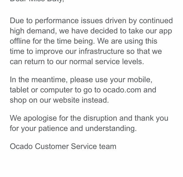 All ocado slots all gone