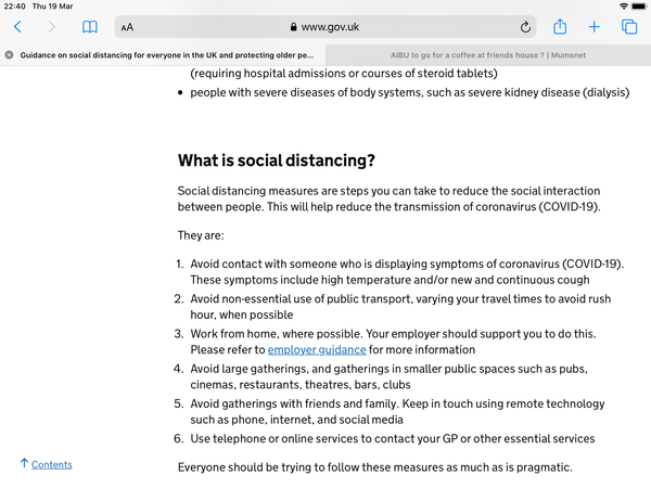 Absolutely no going out or socialising?