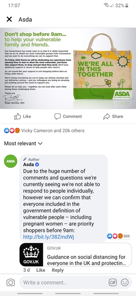 Do we qualify as 'vulnerable' for special supermarket shopping times?