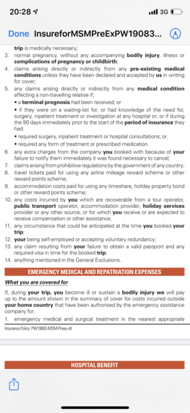 Can’t bloody believe insurance won’t cover if FCO restricts flights!