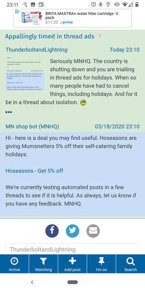 Appallingly timed in thread ads