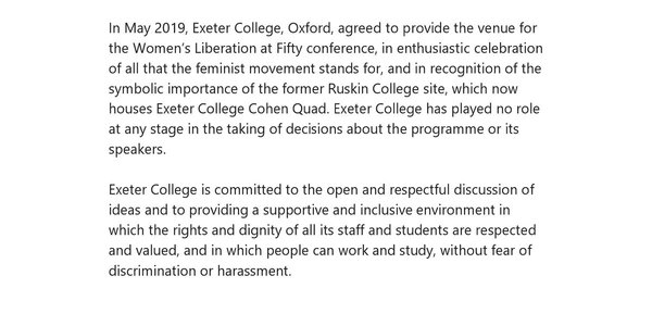 Selina Todd has been disinvited from "Women's Liberation at 50" because of association with WPUK