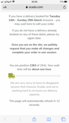 Anyone else in the Ocado queue?