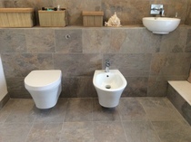 Fully tiled bathroom