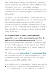 AirBnB - full refunds