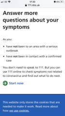 NHS 111 Corona Testing