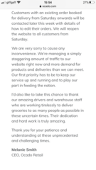 Ocado website shut down