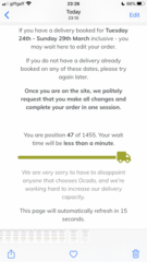 Anyone else in the Ocado queue?