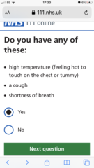 NHS 111 Corona Testing