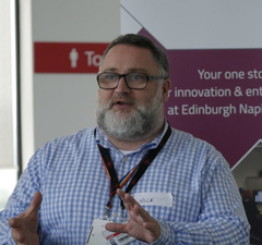 Does anyone know who the beardy leader of the v young protesters at Scot Parliament yesterday was?