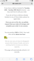 Anyone else in the Ocado queue?