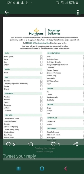 Morrisons has set up a dedicated phone line for the elderly & disabled