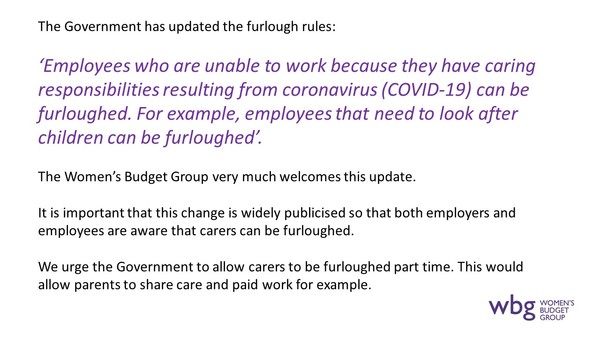 To let you know that you can be furloughed for childcare reasons?