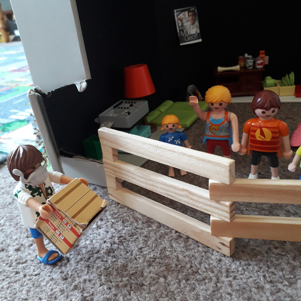 An outbreak of Covid-19 has occurred for the Playmobil people in our house...