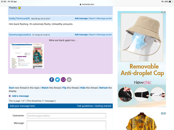 Flashing adverts on sidebar