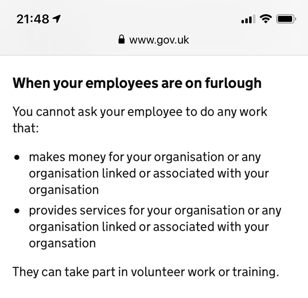 Furlough keeping in touch and questions on work