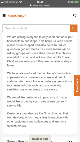 Sainsburys accepting card only at manned tills [Edited by MNHQ at OP's request]