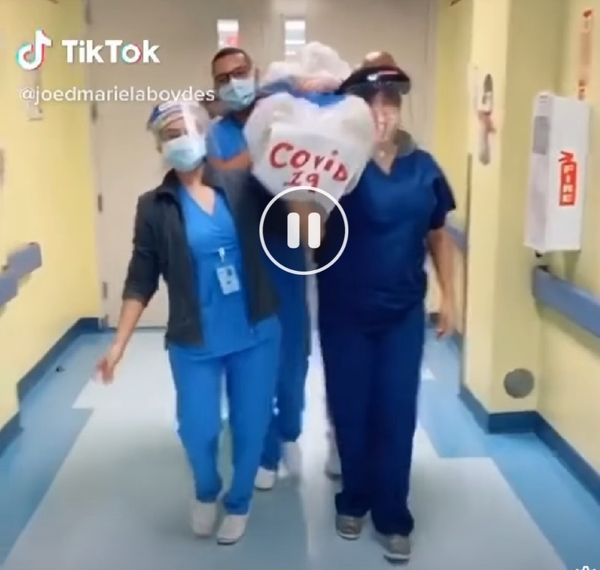 NHS staff dancing..