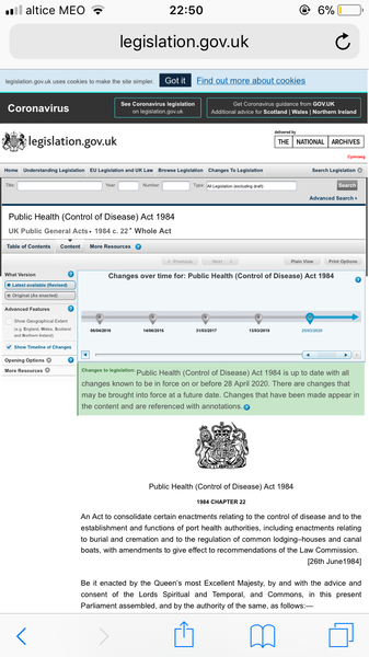 Control of disease act changed.