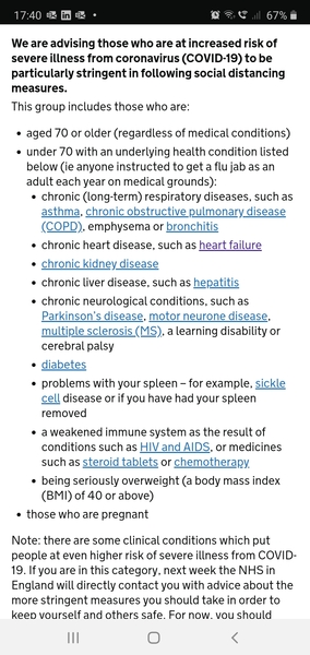 Mother from an autism support page has been told by GP that people with autism are considered very high risk?