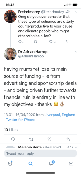 Dr Adrian Harrop (a trans activist) just asked for screen shots of anti trans statements posted here at MN