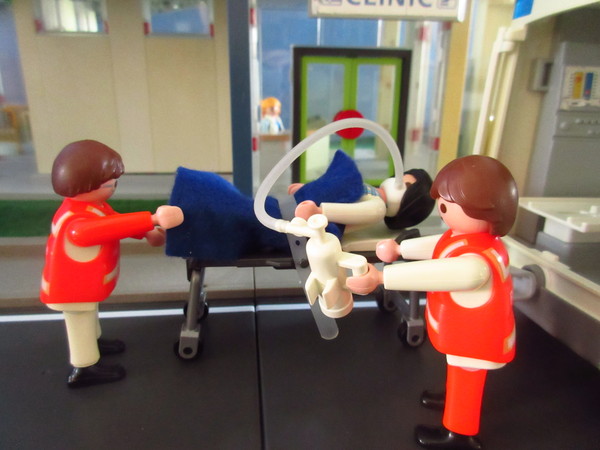 An outbreak of Covid-19 has occurred for the Playmobil people in our house...