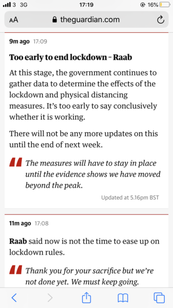 Lockdown extended.
