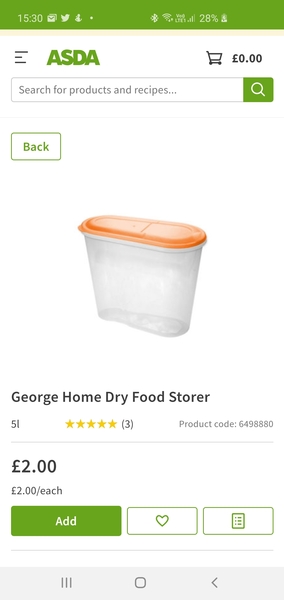 Storage for cereal, rice, flour etc