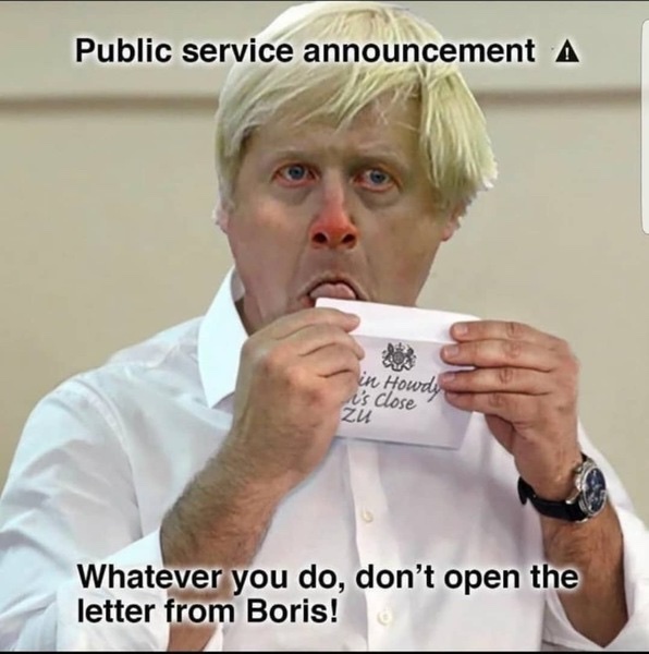 Has anyone had their letter from Boris yet?