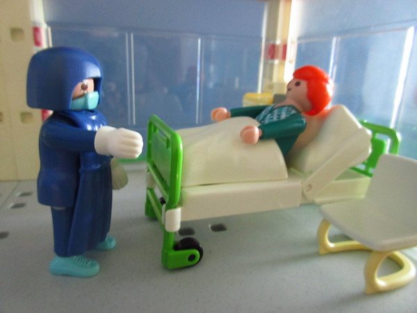 An outbreak of Covid-19 has occurred for the Playmobil people in our house...