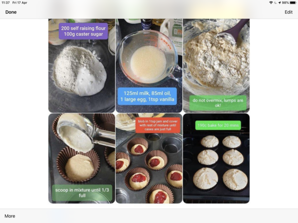 To ask you to show me your baking/food?