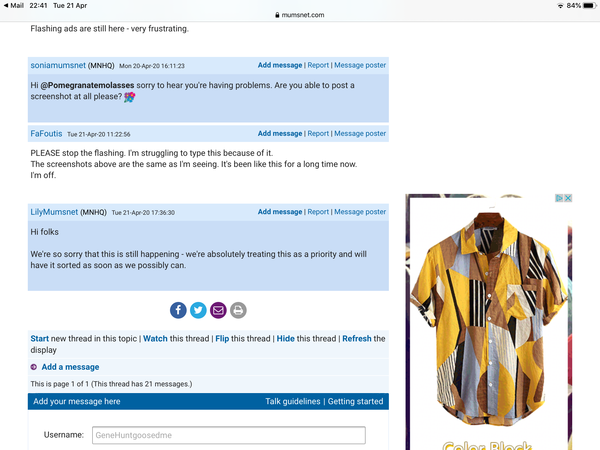 Flashing adverts on sidebar