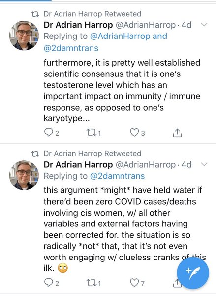 Dr Adrian Harrop (a trans activist) just asked for screen shots of anti trans statements posted here at MN
