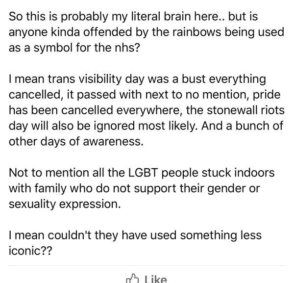 Has the Rainbow been rescued from mermaids and wokies by children showing support for the NHS?