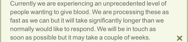 To give blood