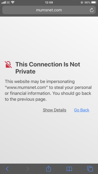 Mumsnet not private message when I clicked a thread
