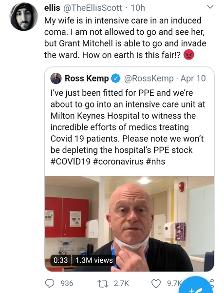 To think that Ross Kemp shouldn't be filming at MK Hospital?
