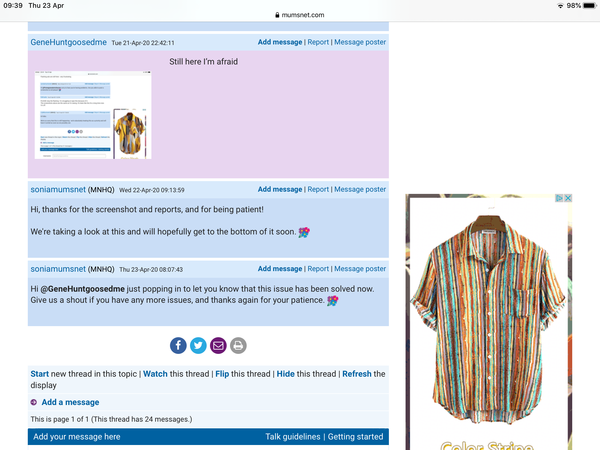 Flashing adverts on sidebar