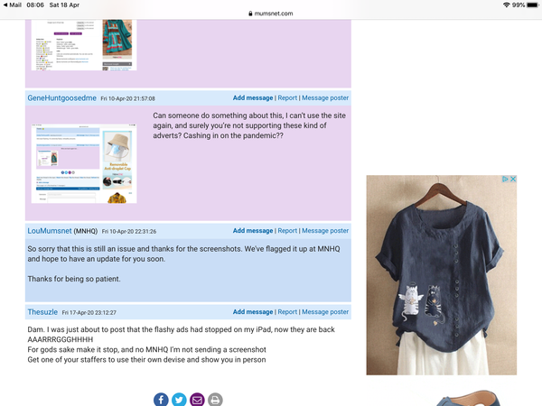 Flashing adverts on sidebar